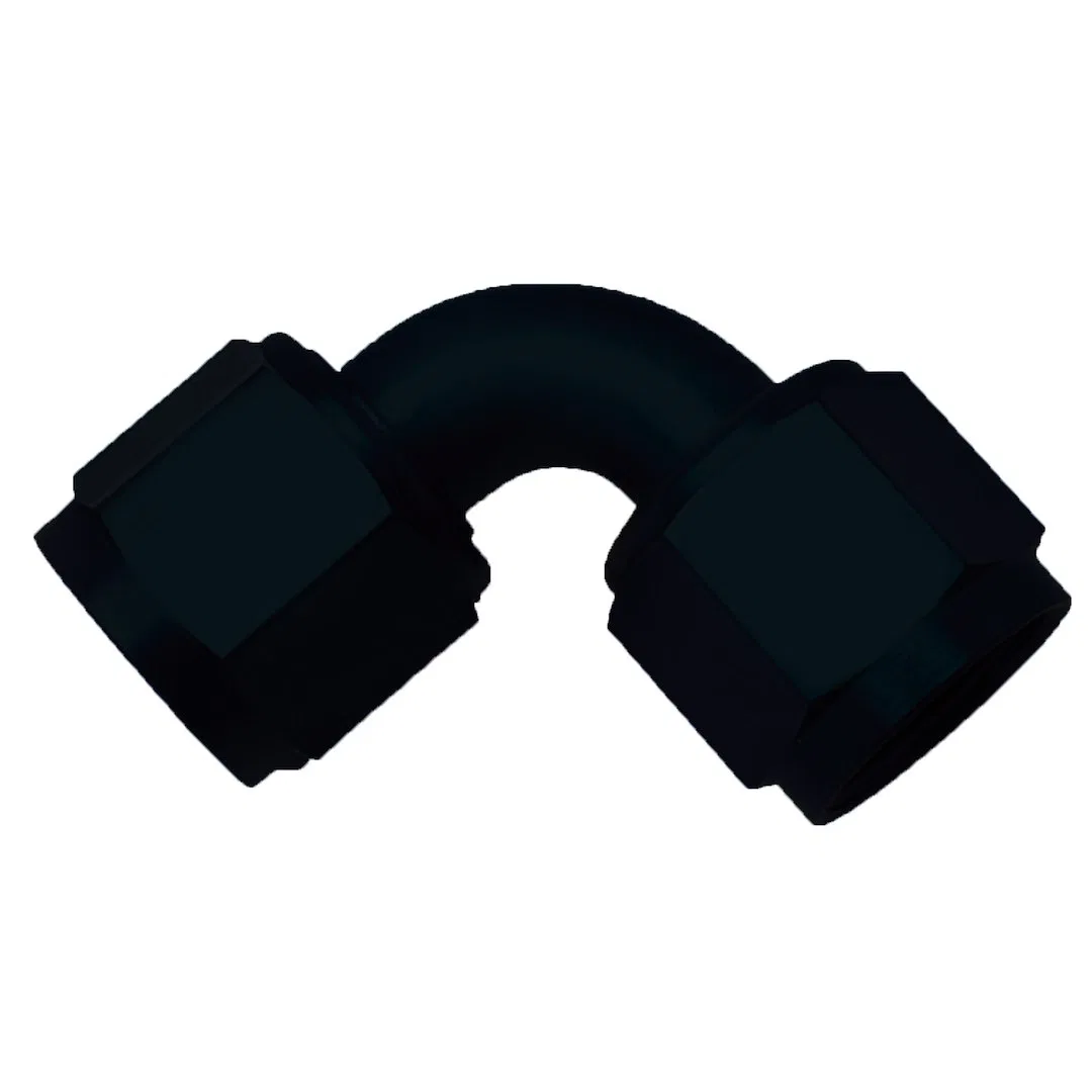 560890BK – SPEEDFX Coupler Fitting, -8AN x 90 Degree Full Swivel Anodized Aluminum Black Single
